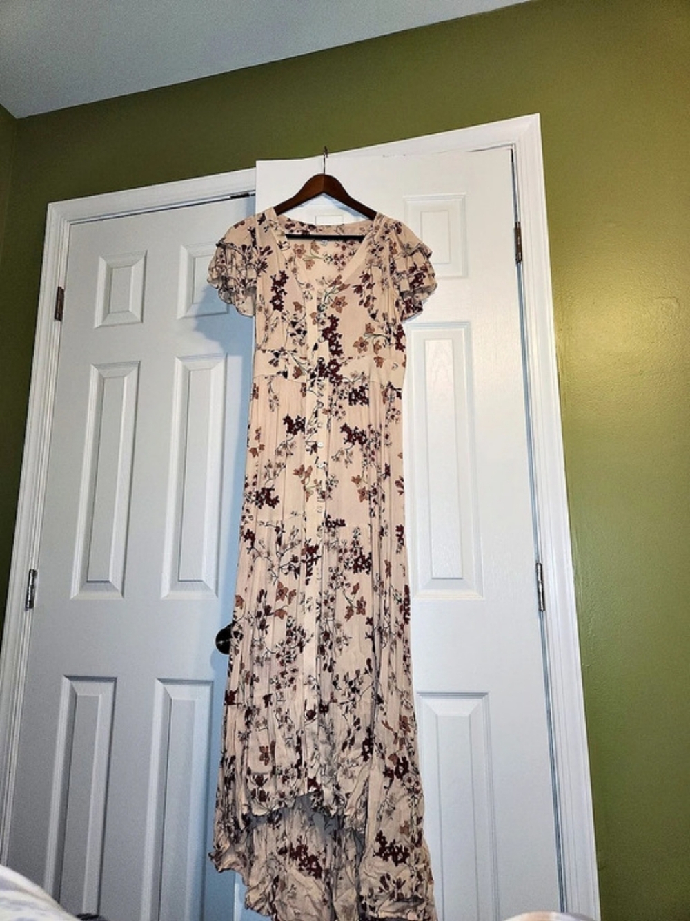 Floral Maxi Dress And Wedge Sandal Bundle